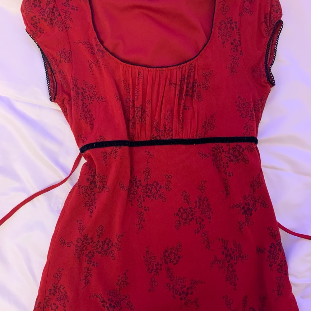 Mariposa Red and Black Babydoll top